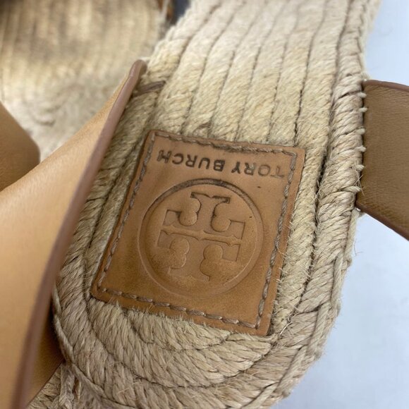 Tory Burch Tan Espadrille Wedges | Size 8 High Heel - Picture 2 of 8